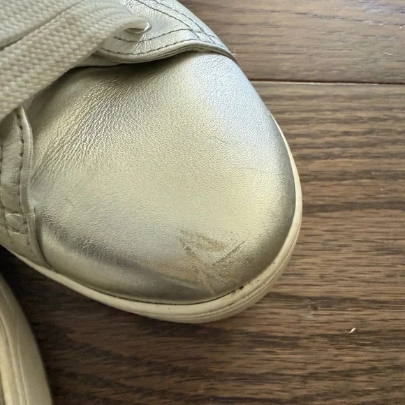 Prada Women's Metallic Silver Sneakers Size 38 - Picture 3 of 12